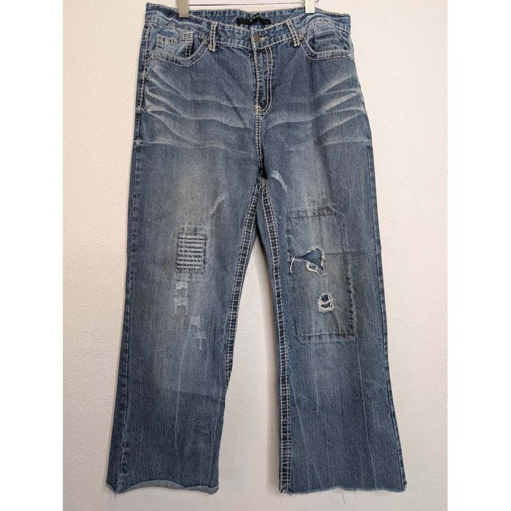 CJ Black Premium Jeans Men's 36 x 32 Distressed Washed Straight Y2K HipHop